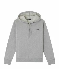 A.P.C. Sweatshirt Hoodie Item Coton Gris Clair Chiné