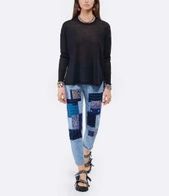 CT PLAGE Pull Lin Bleu Navy -Majestic Filatures shop ctpla look20220202 265