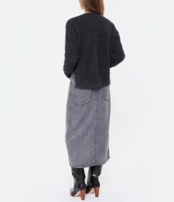 CT PLAGE Pull Col Rond Raccoon Gris -Majestic Filatures shop ctpla look20220713 275