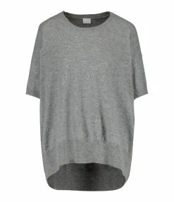 CT PLAGE Pull Manches Courtes Cachemire Raccoon Gris