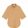 LOULOU STUDIO Chemise Manches Courtes Datia Soie Camel