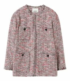 Isabel Marant Veste Dianaza Laine Vierge Rose Écru