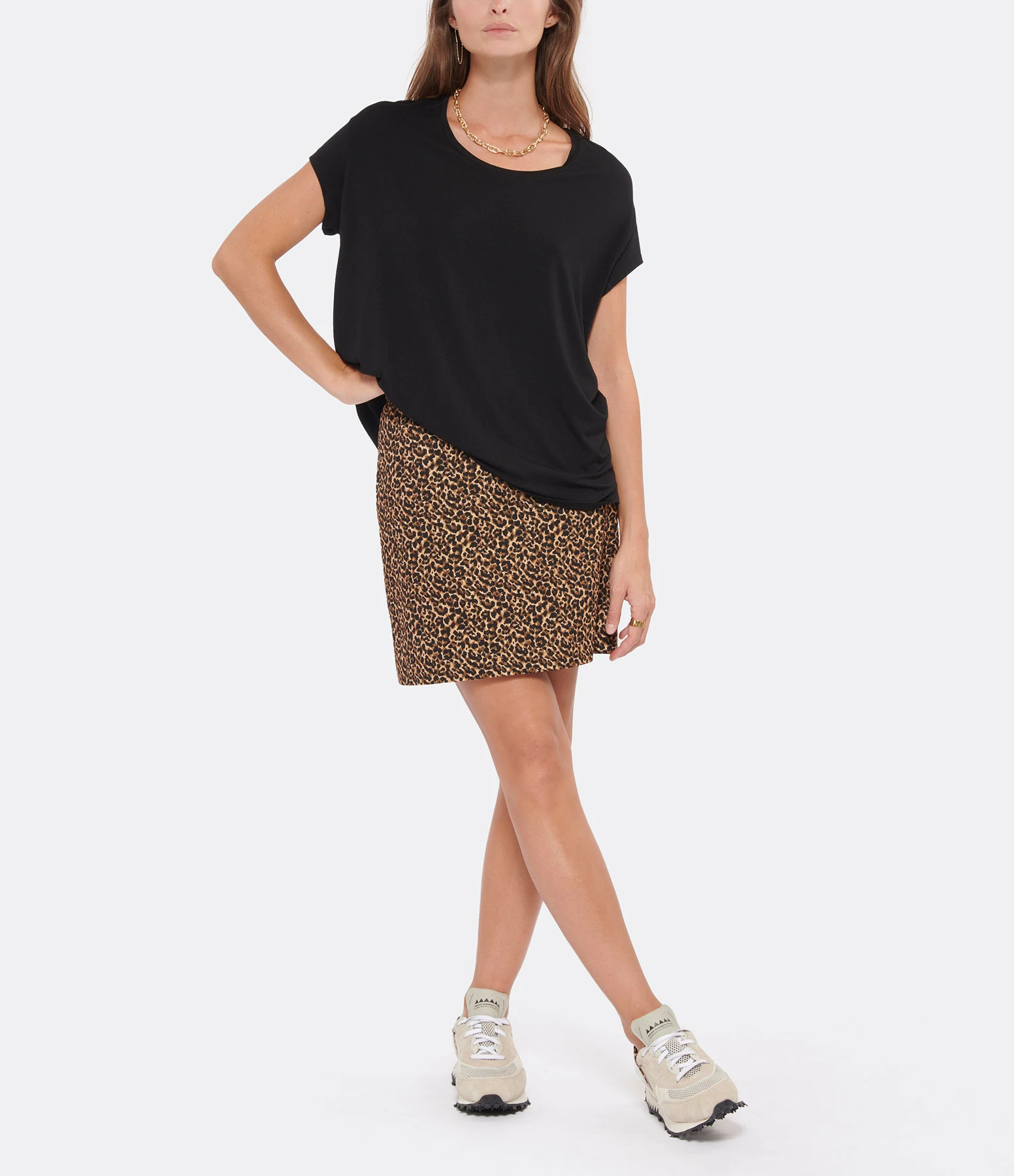 ESSENTIEL ANTWERP Jupe Ceopard Coton Buckthorn Brown 3 ESSENTIEL ANTWERP Jupe Ceopard Coton Buckthorn Brown – Image 3