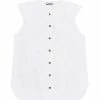Ganni Top Coton Popeline Blanc