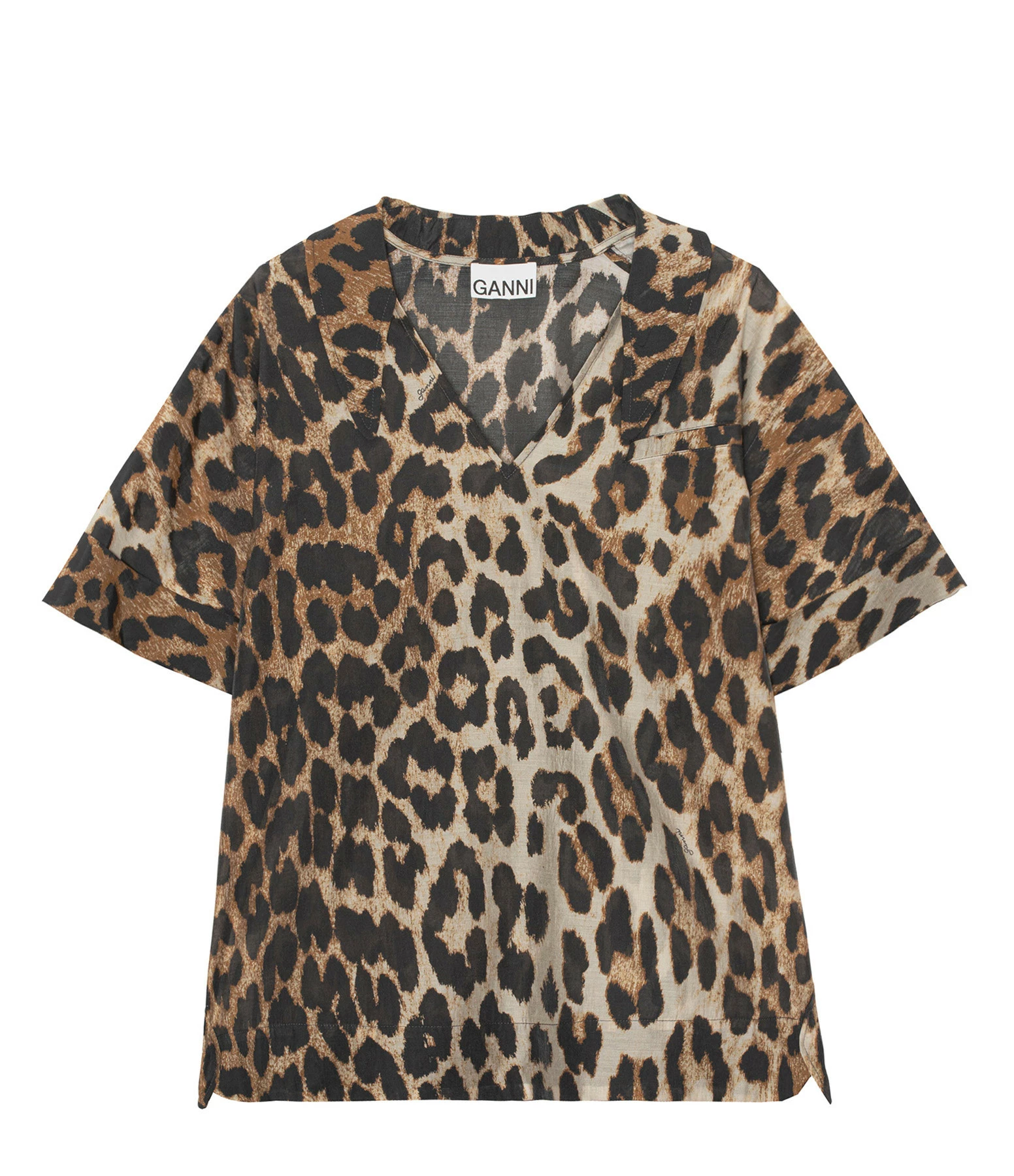 Ganni Blouse Sheer Voile Léopard 1 Ganni Blouse Sheer Voile Léopard