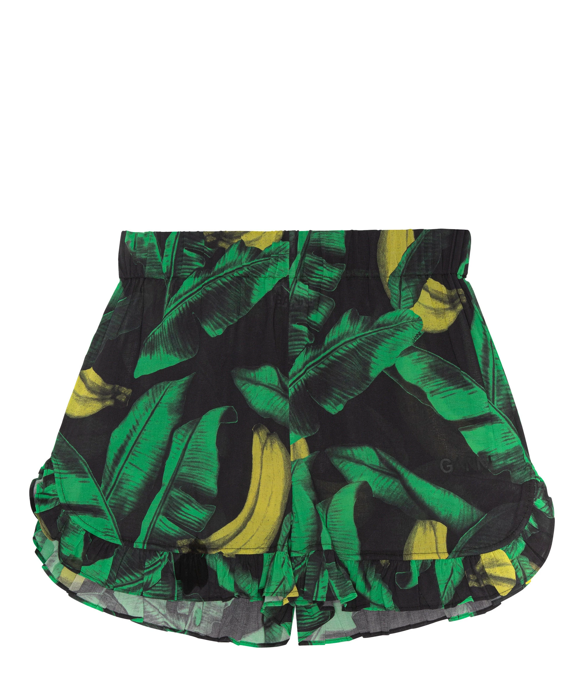 Ganni Short Coton Imprimé Vert 1 Ganni Short Coton Imprimé Vert
