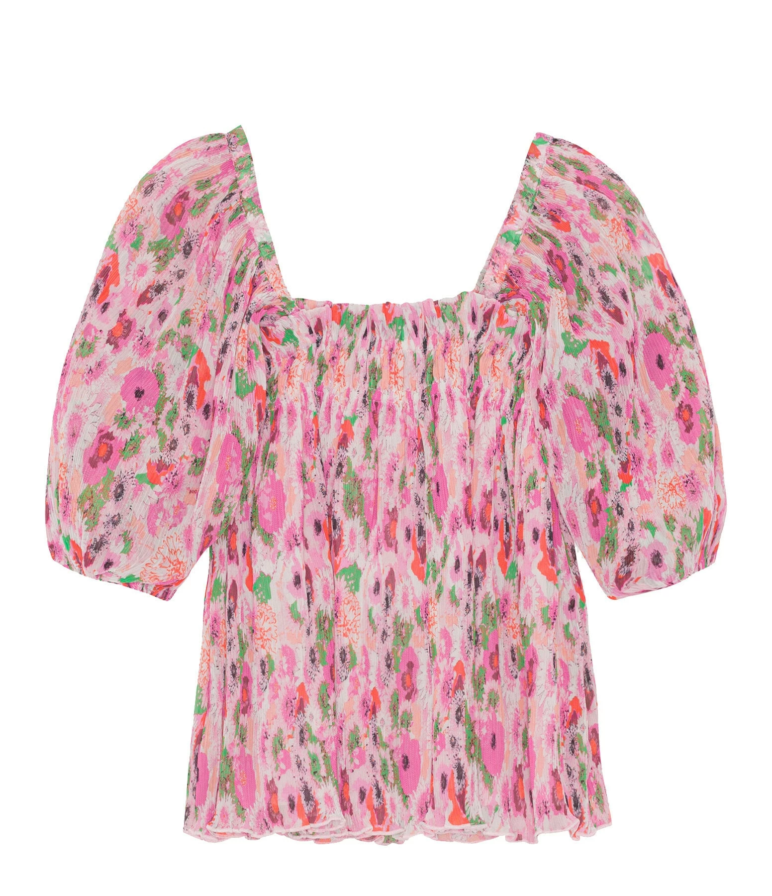 Ganni Top Manches Bouffantes Georgette Sugar Plum 1 Ganni Top Manches Bouffantes Georgette Sugar Plum