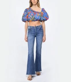 Farm Rio Top Macaw Imprimé Bleu -Majestic Filatures shop farm3 look20230215 3