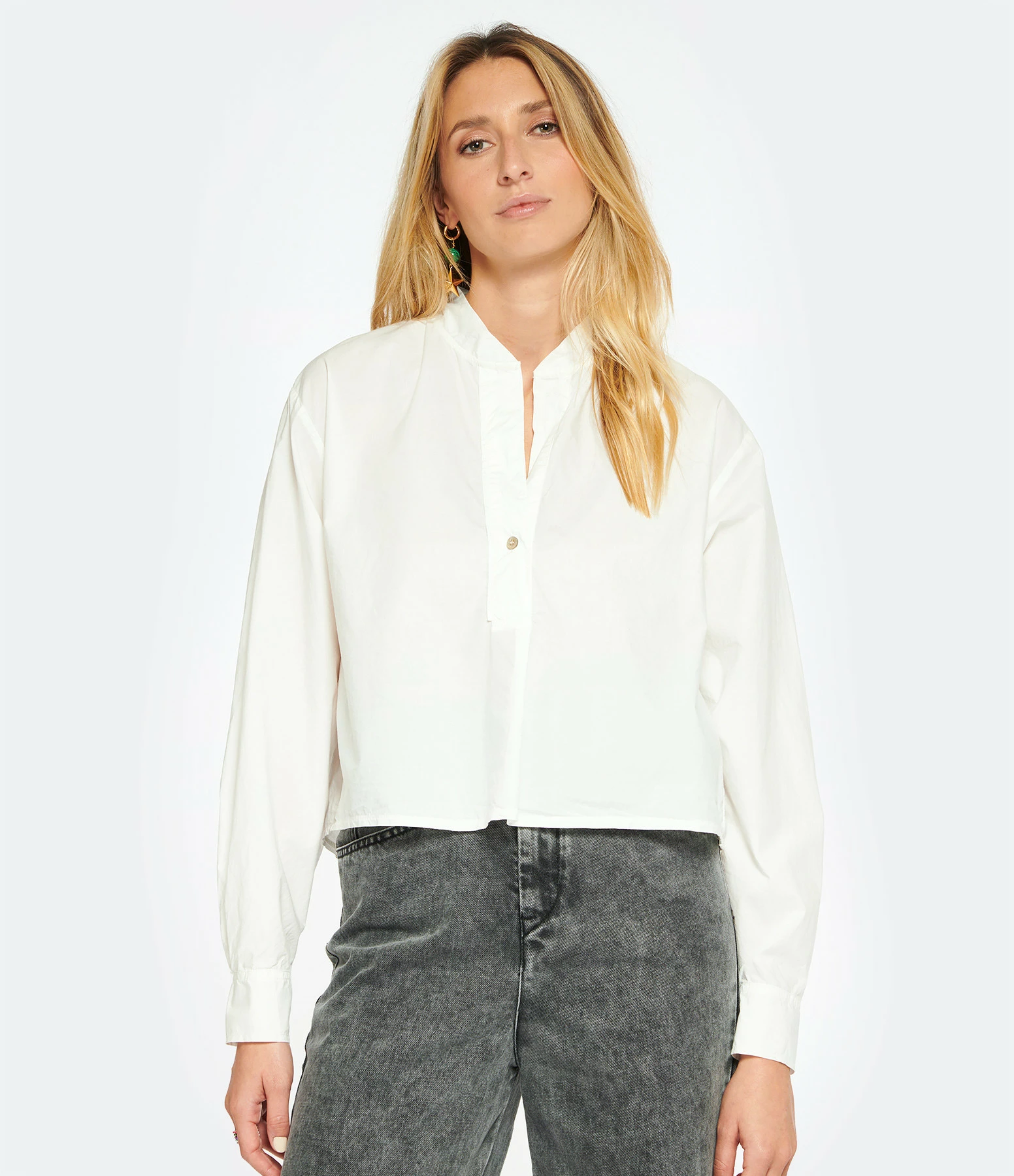 FORTE_FORTE Blouse Coton Popeline Naturel 3 FORTE_FORTE Blouse Coton Popeline Naturel – Image 3