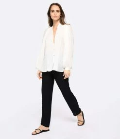 FORTE_FORTE Chemise Coton Soie Naturel -Majestic Filatures shop fof10 look20221215 285