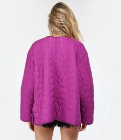 FORTE_FORTE Veste Matelassée Violet -Majestic Filatures shop fof10 look20230117 684