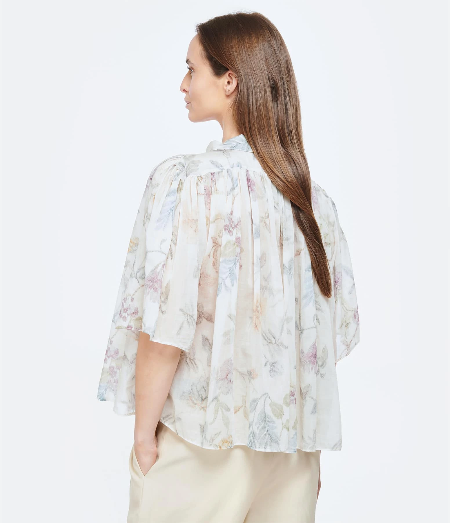 FORTE_FORTE Blouse Coton Imprimé Sable 3 FORTE_FORTE Blouse Coton Imprimé Sable – Image 3