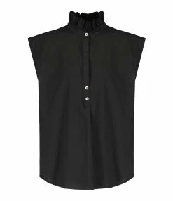 FORTE_FORTE Blouse Coton Popeline Noir