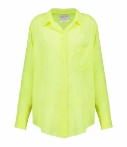 FORTE_FORTE Chemise Oversize Coton Jaune Fluo