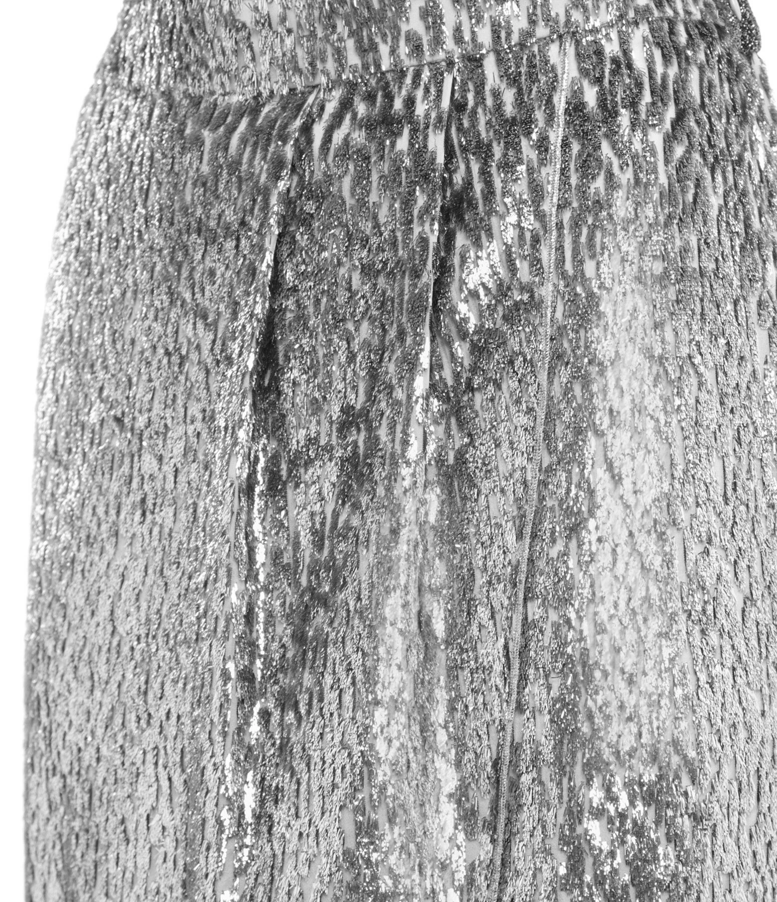 FORTE_FORTE Jupe Encanto Lurex Argenté Estrella 2 FORTE_FORTE Jupe Encanto Lurex Argenté Estrella – Image 2