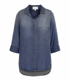 Bella Dahl Chemise Tail Button Down Dark Ombre Wash