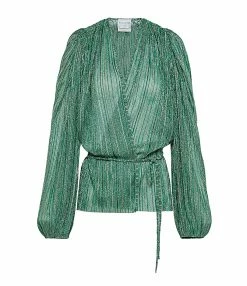 FORTE_FORTE Blouse Lurex Émeraude