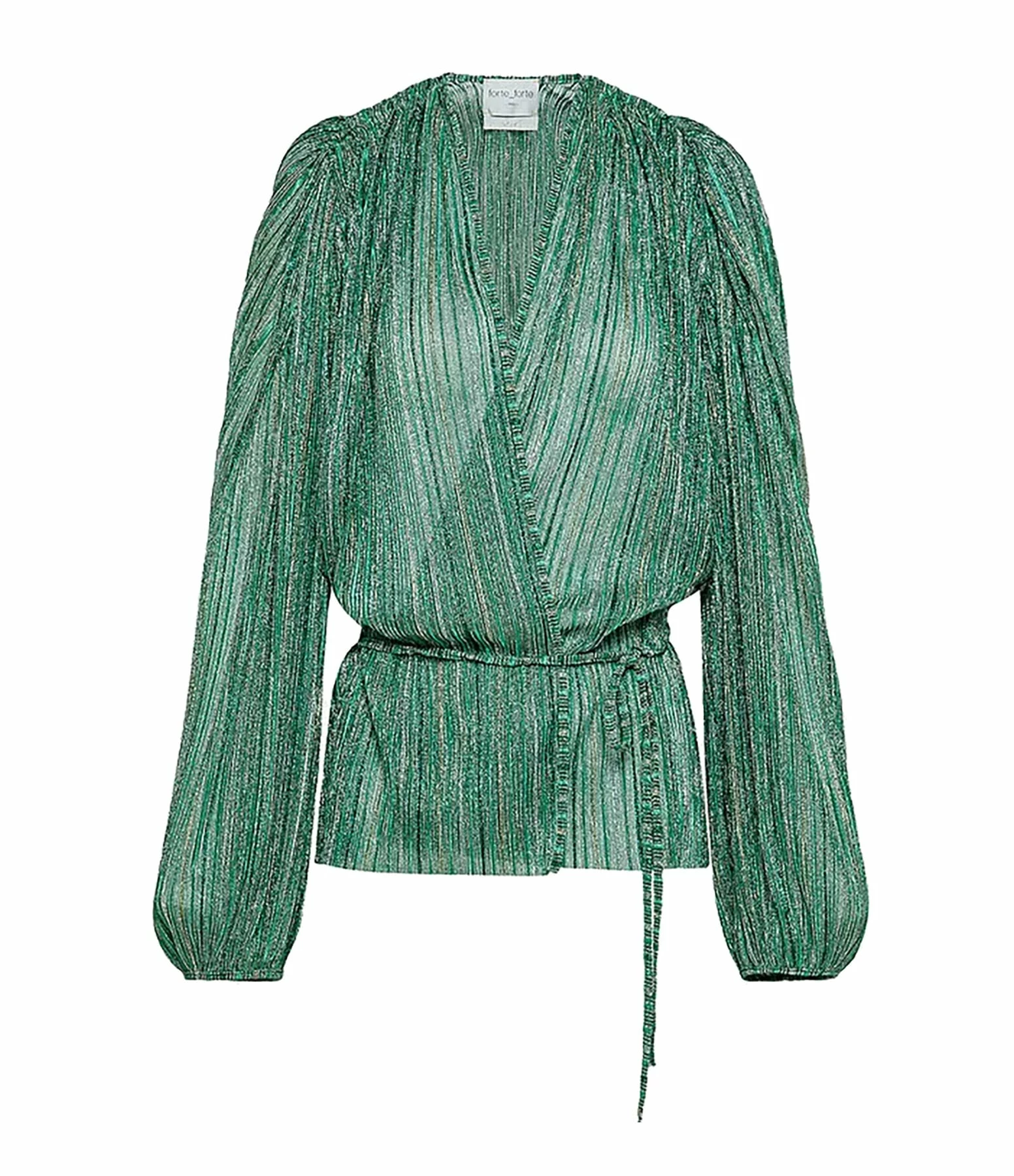 FORTE_FORTE Blouse Lurex Émeraude 1 FORTE_FORTE Blouse Lurex Émeraude