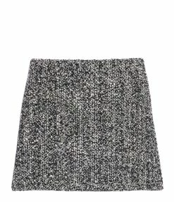 AMI Paris Jupe Laine Vierge Noir Écru