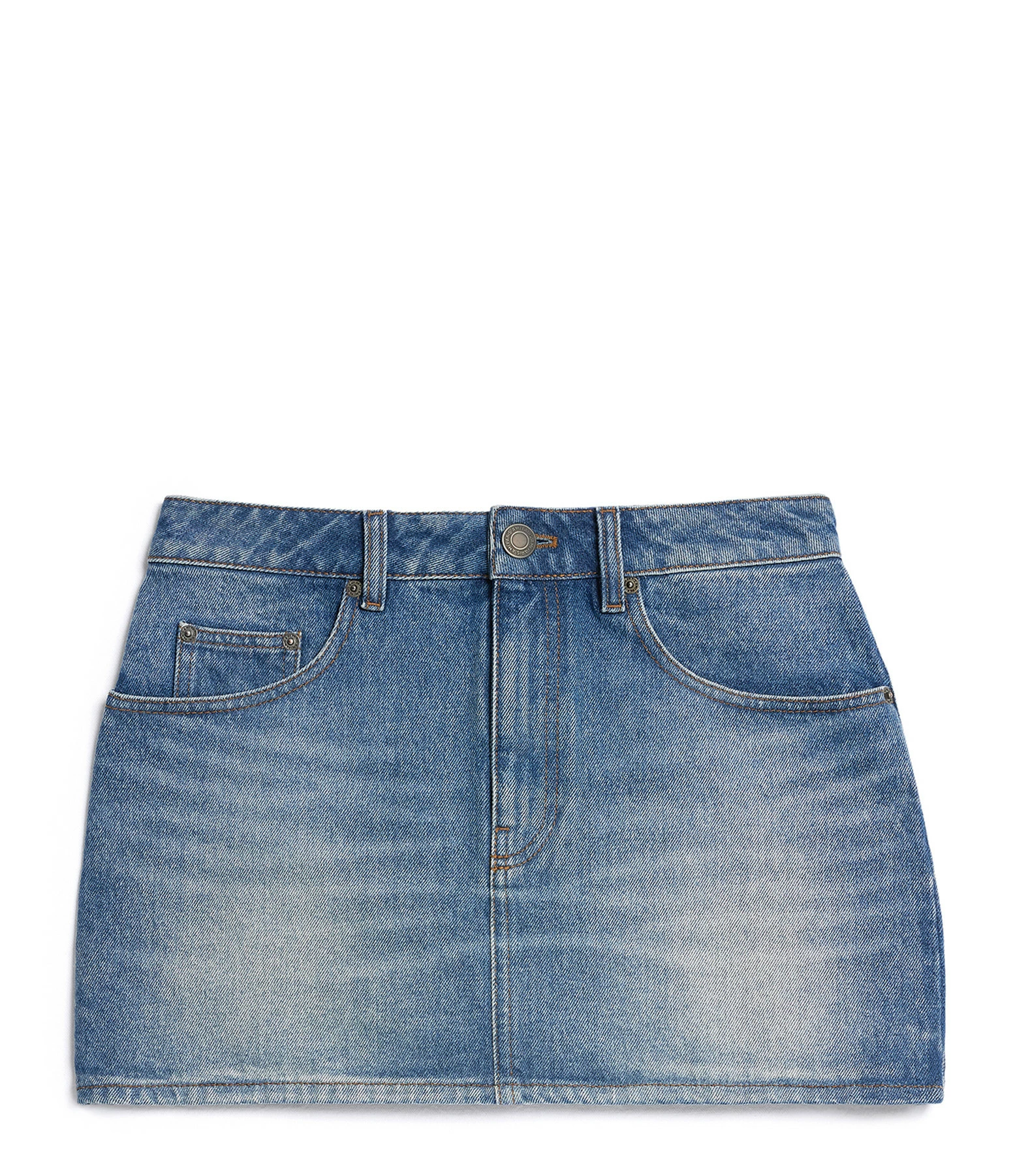 AMI Paris Jupe Courte Coton Bleu Usé 1 AMI Paris Jupe Courte Coton Bleu Usé