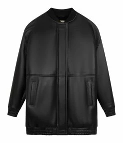 LOULOU STUDIO Veste Bomber Gabriola Cuir Shearling Noir
