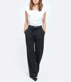 Ganni Top Coton Popeline Blanc 8 Ganni Top Coton Popeline Blanc -Majestic Filatures shop ganni look20210331 6