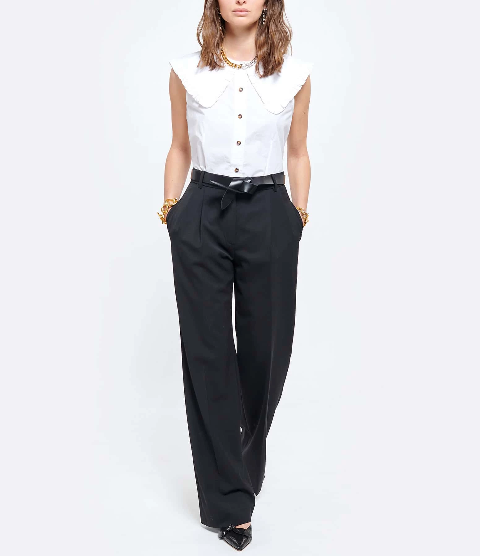 Ganni Top Coton Popeline Blanc 4 Ganni Top Coton Popeline Blanc – Image 4