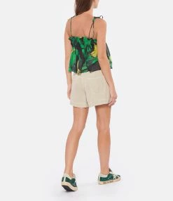 Ganni Top Coton Imprimé Vert -Majestic Filatures shop ganni look20220906 317