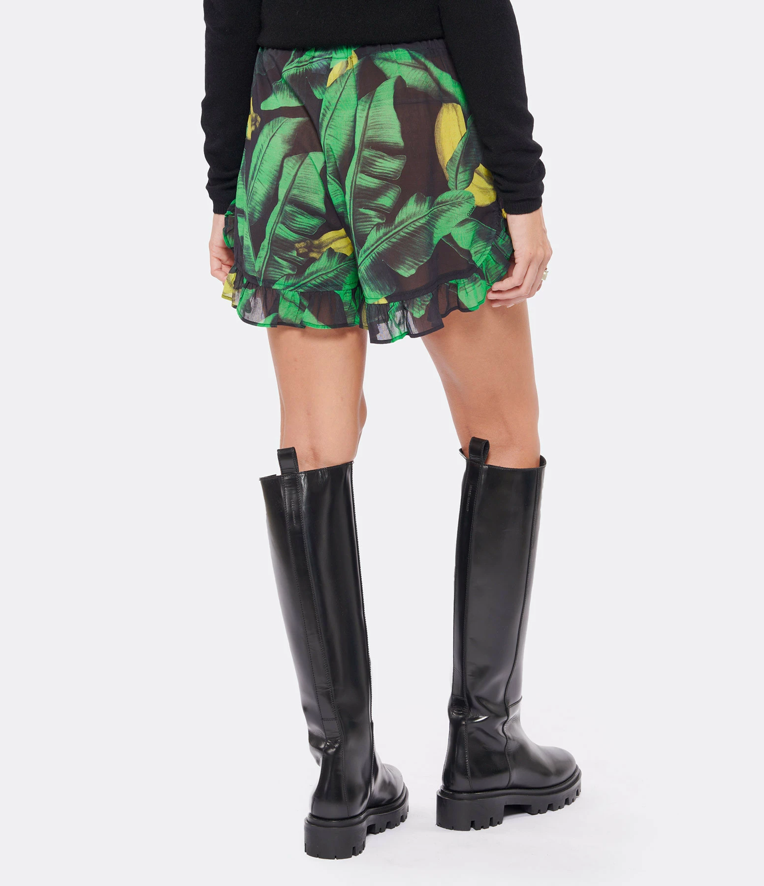 Ganni Short Coton Imprimé Vert 4 Ganni Short Coton Imprimé Vert – Image 4