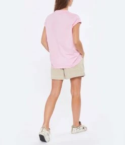 Ganni Tee-shirt Smiley Coton Organique Lilac Sachet -Majestic Filatures shop ganni look20220906 76