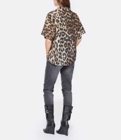 Ganni Blouse Sheer Voile Léopard 7 Ganni Blouse Sheer Voile Léopard -Majestic Filatures shop ganni look20221007 240