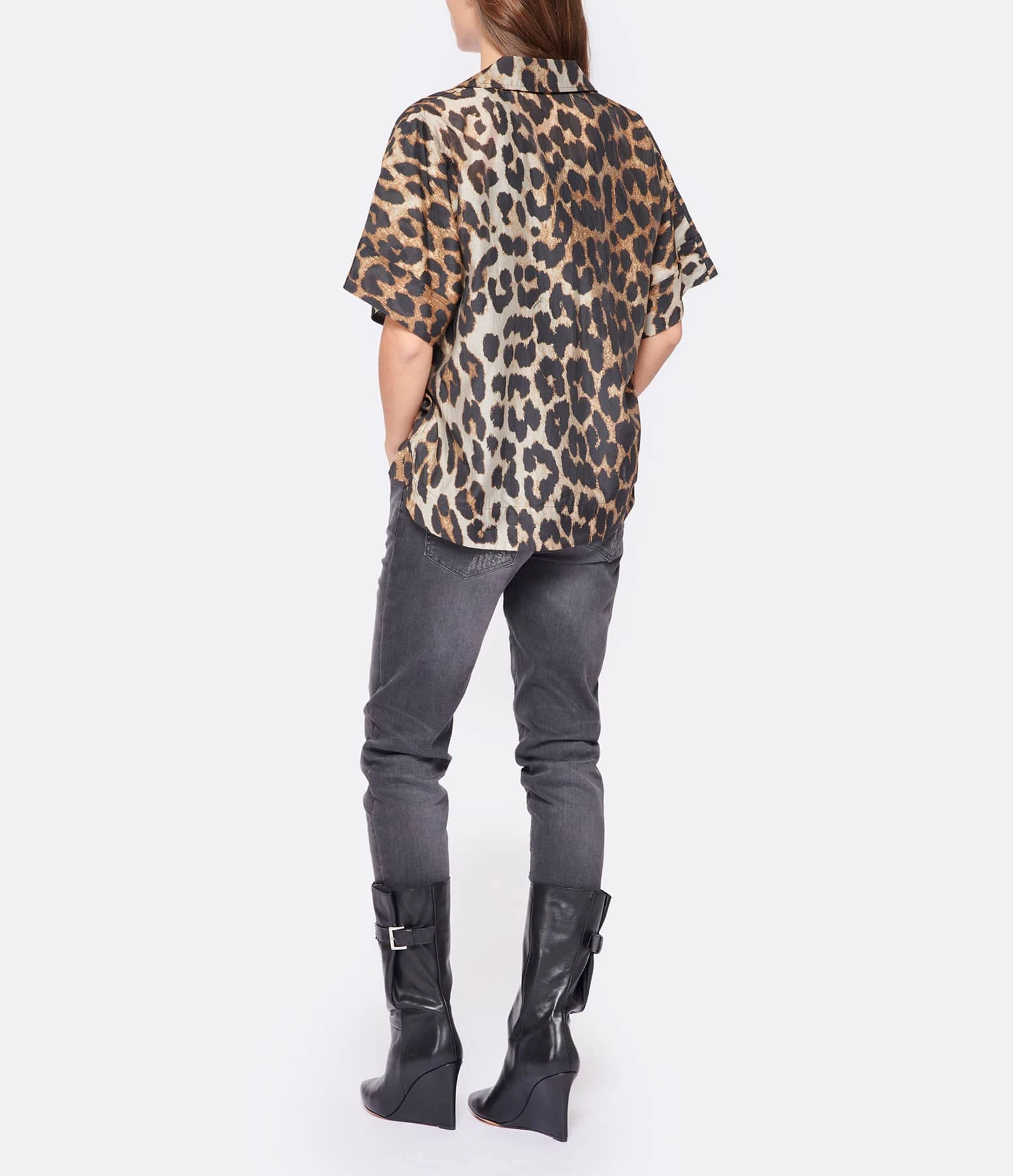 Ganni Blouse Sheer Voile Léopard 4 Ganni Blouse Sheer Voile Léopard – Image 4