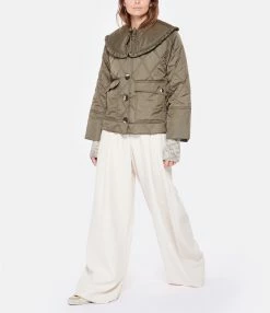 Ganni Veste Ripstop Quilt Vert Kalamata 8 Ganni Veste Ripstop Quilt Vert Kalamata -Majestic Filatures shop ganni look20221007 480