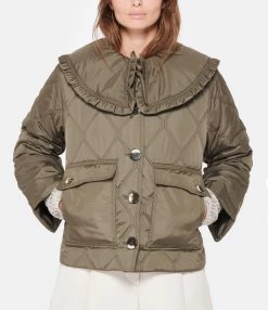 Ganni Veste Ripstop Quilt Vert Kalamata 7 Ganni Veste Ripstop Quilt Vert Kalamata -Majestic Filatures shop ganni look20221007 483