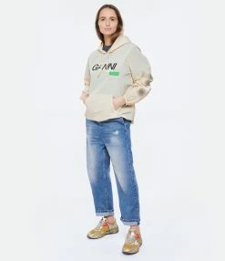Ganni Coupe-Vent Hoodie Recyclé Beige -Majestic Filatures shop ganni look20230131 141