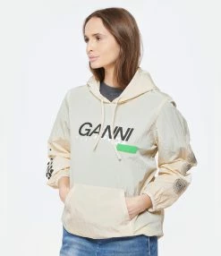 Ganni Coupe-Vent Hoodie Recyclé Beige -Majestic Filatures shop ganni look20230131 144