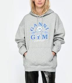 Ganni Sweatshirt Hoodie Oversize Coton Organique Gris 8 Ganni Sweatshirt Hoodie Oversize Coton Organique Gris -Majestic Filatures shop ganni look20230214 160