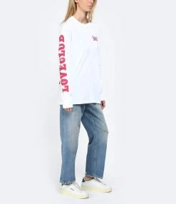 Ganni Tee-shirt Coton Organique Blanc -Majestic Filatures shop ganni look20230214 217