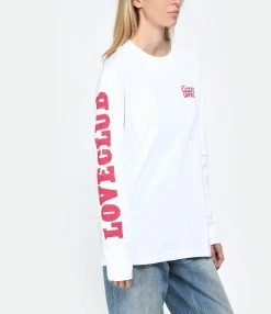 Ganni Tee-shirt Coton Organique Blanc -Majestic Filatures shop ganni look20230214 218