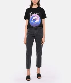 Tee-shirt Ganni Coton Organique Noir -Majestic Filatures shop ganni look20230223 20