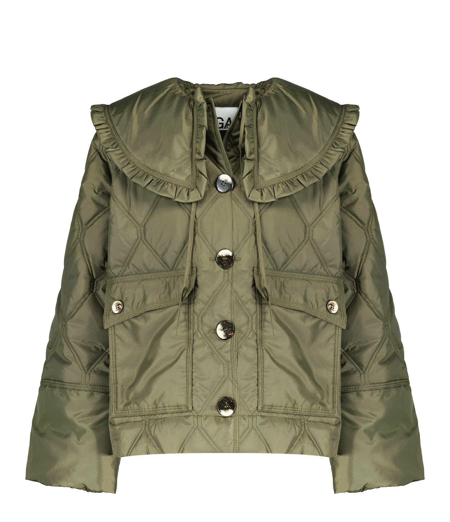 Ganni Veste Ripstop Quilt Vert Kalamata 1 Ganni Veste Ripstop Quilt Vert Kalamata