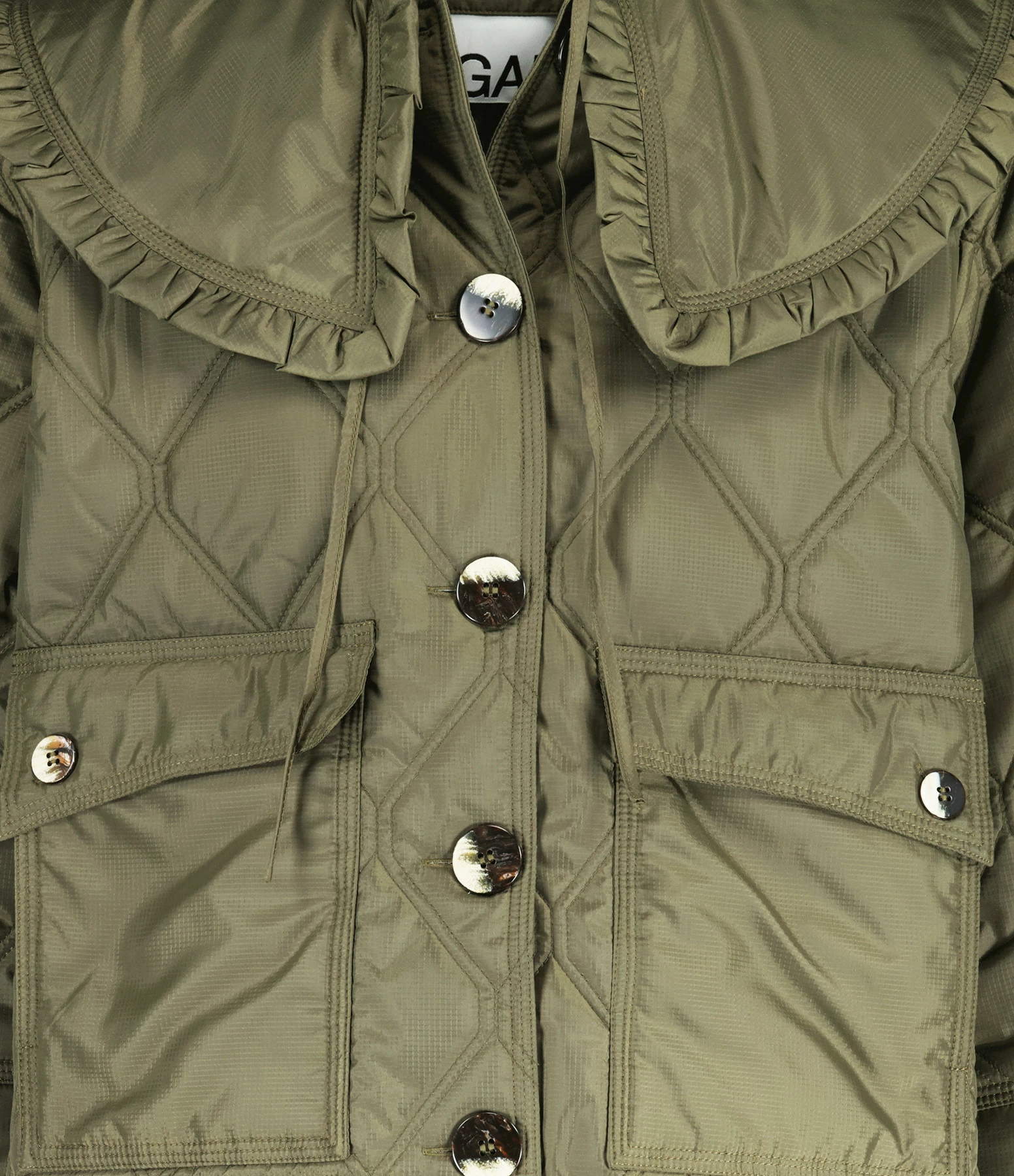 Ganni Veste Ripstop Quilt Vert Kalamata 2 Ganni Veste Ripstop Quilt Vert Kalamata – Image 2