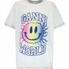 Ganni Tee-shirt Smiley Coton Organique Bright White