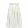 Ganni Jupe Midi Broderie Anglaise Coton Organique Blanc