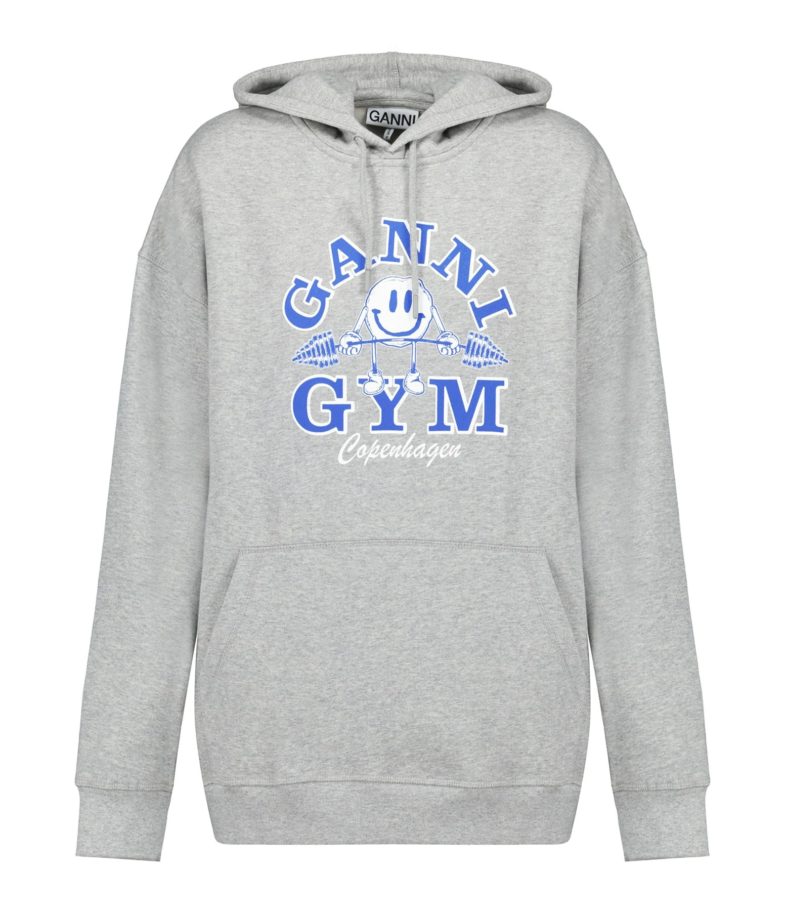 Ganni Sweatshirt Hoodie Oversize Coton Organique Gris 1 Ganni Sweatshirt Hoodie Oversize Coton Organique Gris