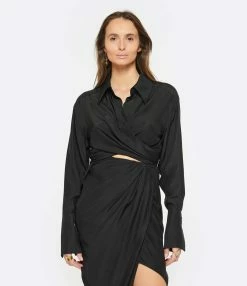 GAUGE81 Chemise Sabinas Soie Noir -Majestic Filatures shop gauge look20230118 38