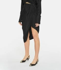 GAUGE81 Jupe Midi Paita Soie Noir -Majestic Filatures shop gauge look20230118 39