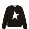 Golden Goose Sweatshirt Enfant Star Coton Noir Blanc