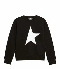 Golden Goose Sweatshirt Enfant Star Coton Noir Blanc