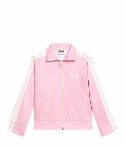 Golden Goose Veste Enfant Star Étoiles Zip Rose Blanc